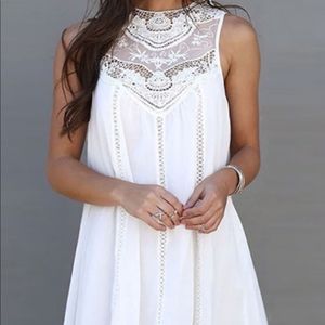 NWOT White Lace Chiffon Mini Dress or Tunic